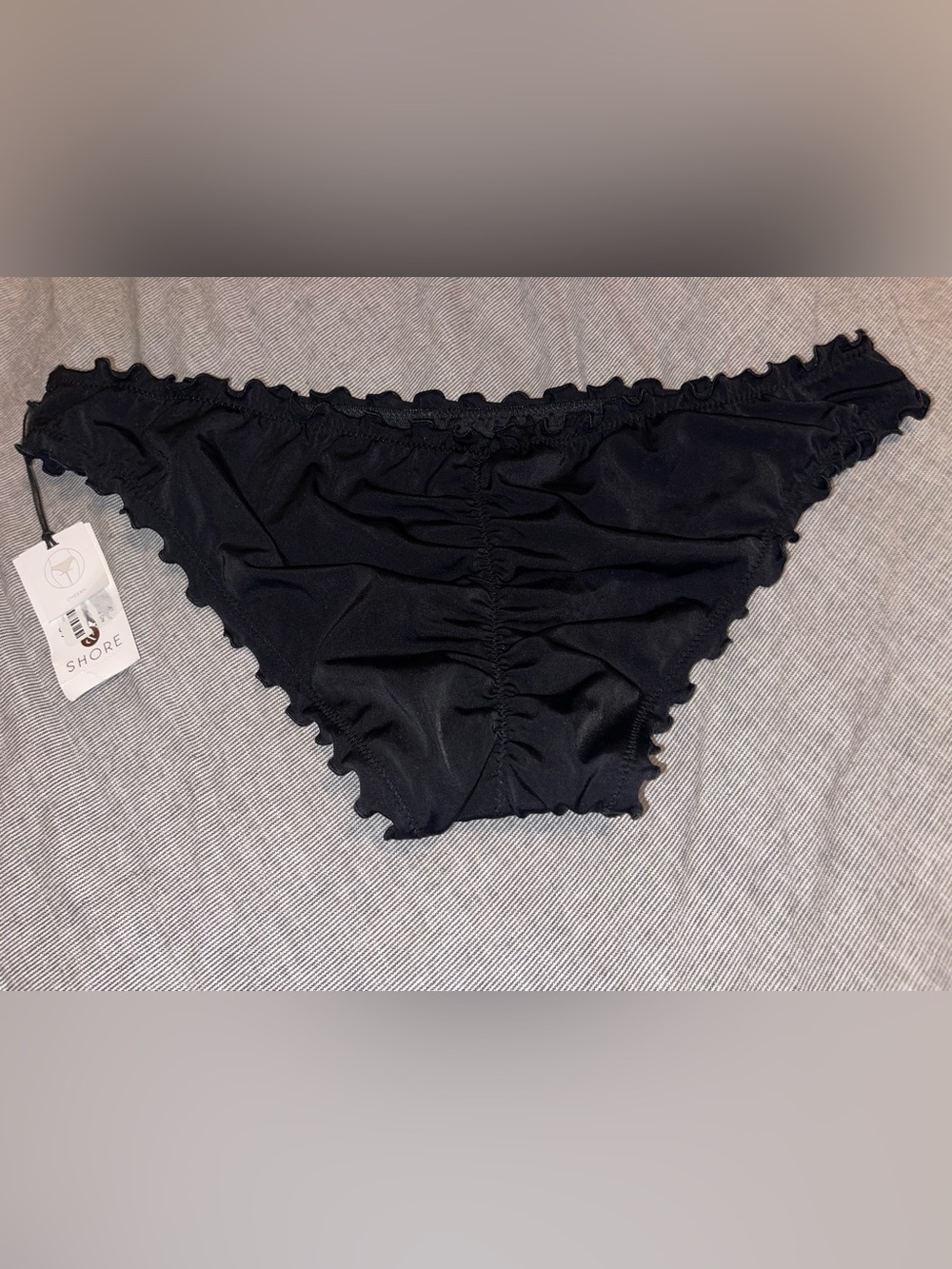 Black Ruffle Bikini Bottoms Large - Picture 2 of 3